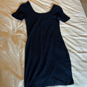 Low back U cut t shirt dress